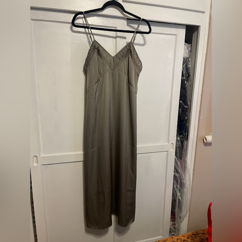 H&M. Brand new gray long silky H&M dress
